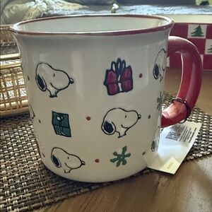 Peanuts Snoopy Christmas Mug with Red Handle